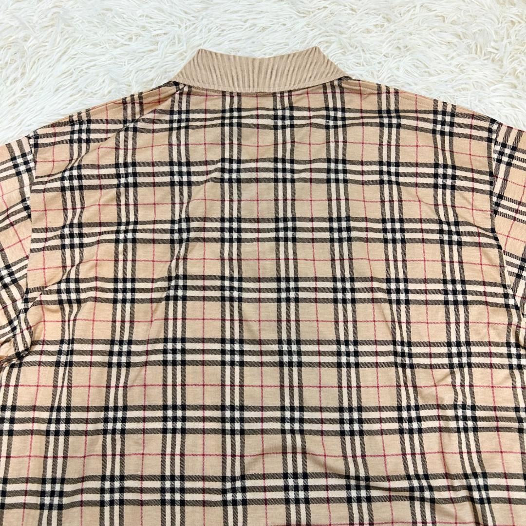 新品タグ付　バーバリー　ポロシャツ　ノバチェック　デッドストック　刺繍ロゴ　M