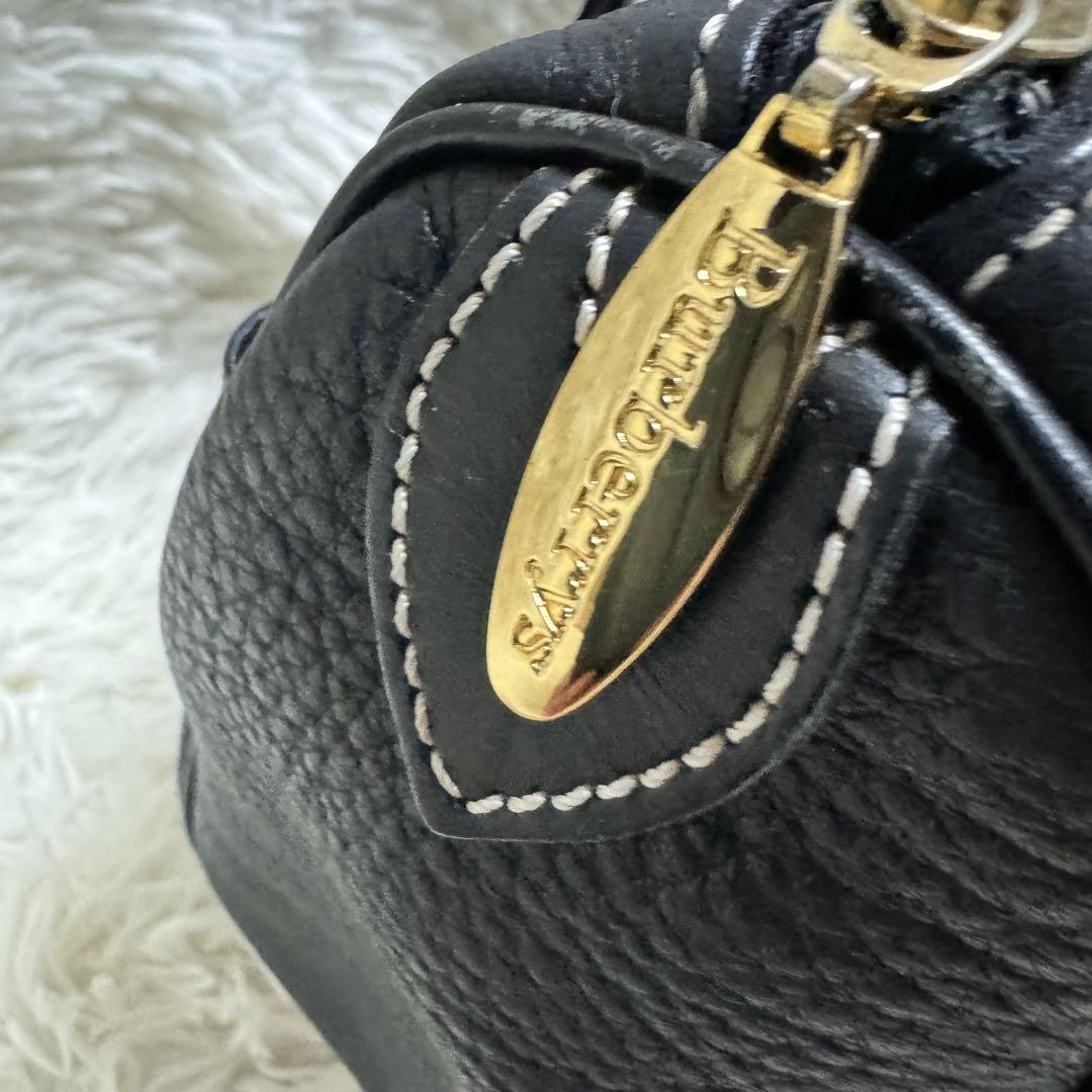 BURBERRY  ハンドバッグ　ミニボストン　内ノバチェック　レザー　金具