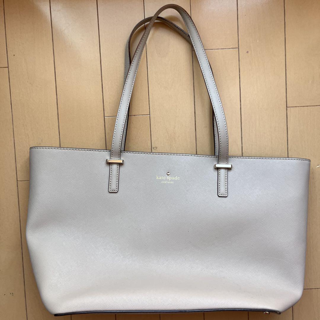 kate spade ベージュ トートバッグ kate spade NEW YORK - katespade ケイトスペード レザー トート