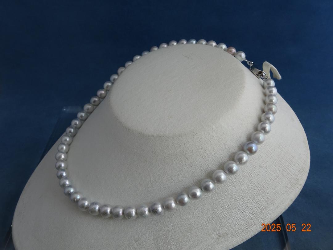 あこや真珠 （ 7.5-8ｍｍ）シルバーグレー　ネックレス