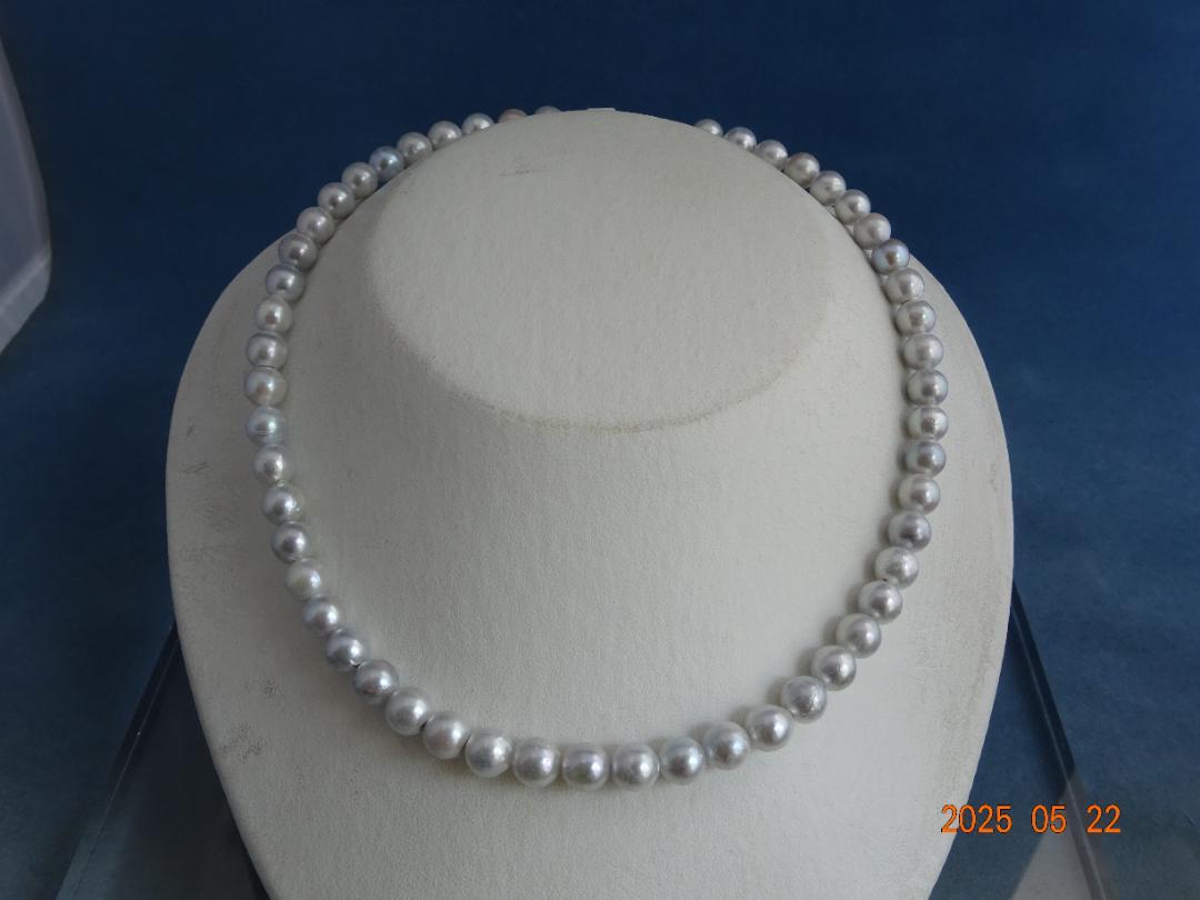 あこや真珠 （ 7.5-8ｍｍ）シルバーグレー　ネックレス
