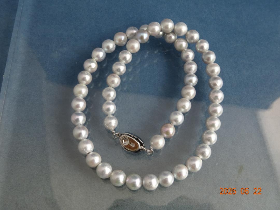あこや真珠 （ 7.5-8ｍｍ）シルバーグレー　ネックレス