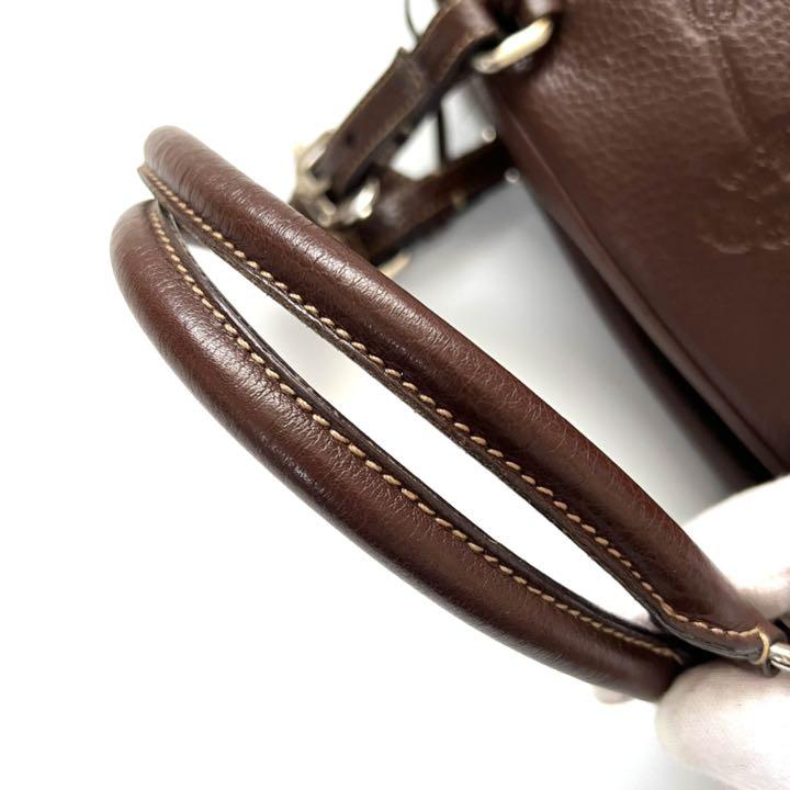 として PRADA レザー ロゴ刻印 ラウンドファスナー 鞄 e1x3Y-m55407122396 プラダ トートバッグ 本革 ブラウン