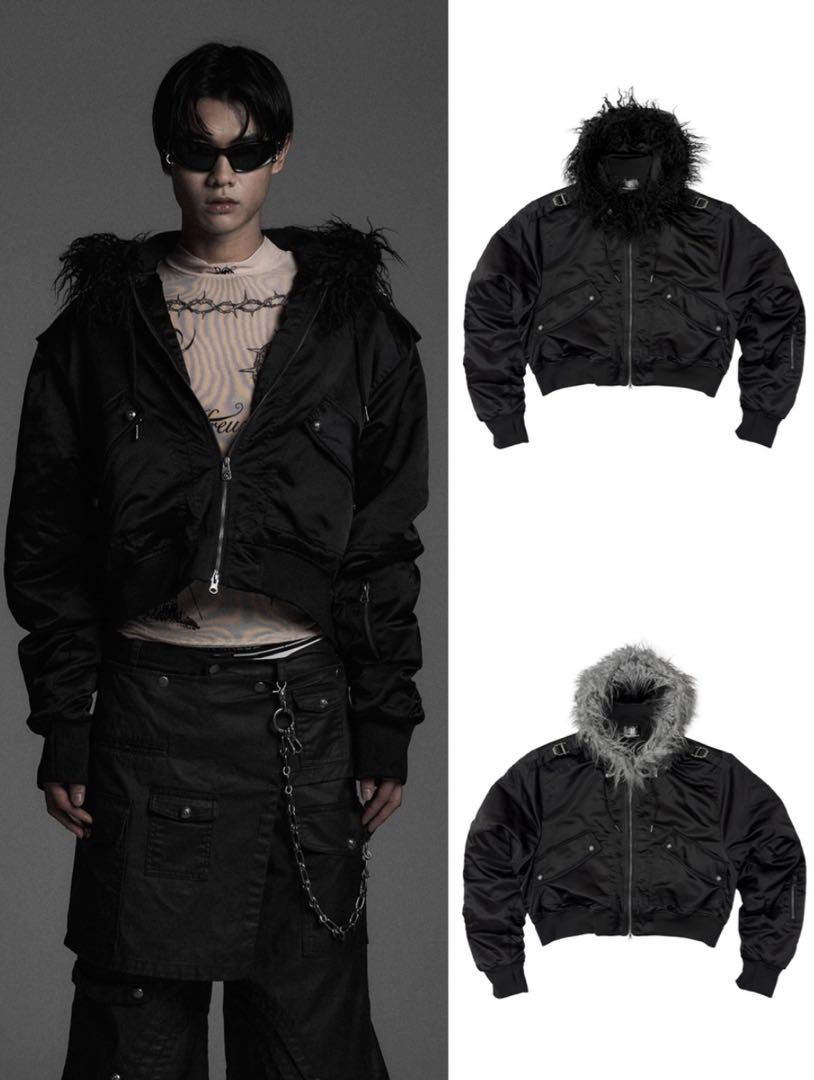 【Rosen Kreuz】 CROPPED 2WAY FUR HOOD MA-1