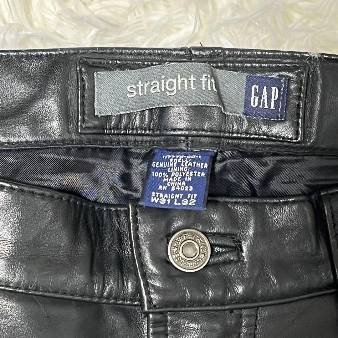 お見舞い old W31 美品 gap ストレートフィット 本革 レザーパンツ パンツ
