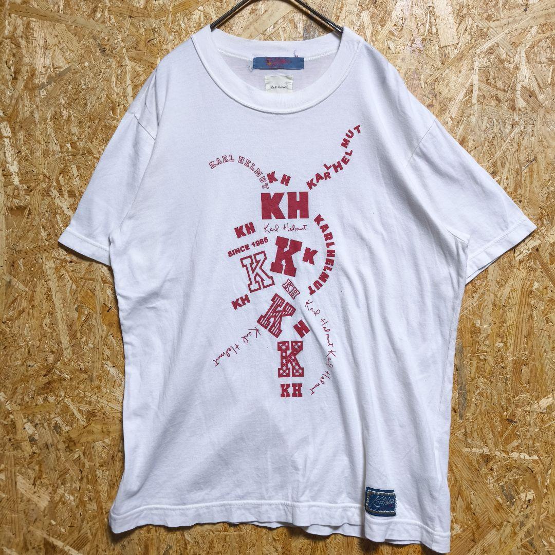【M】KARL HELMUT グラフィック Ｔシャツ 白・ホワイト