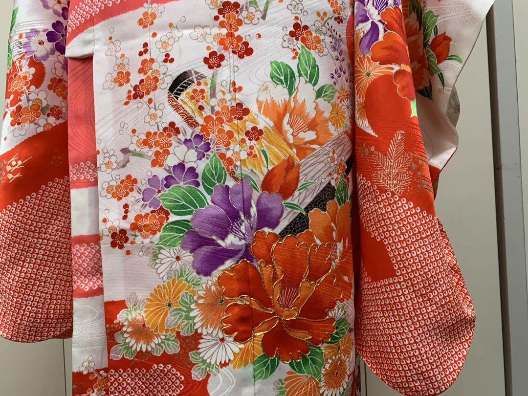 女児用着物・作り帯・半幅帯・しごき・帯締めセット 7歳 七五三 ひな祭り 初詣