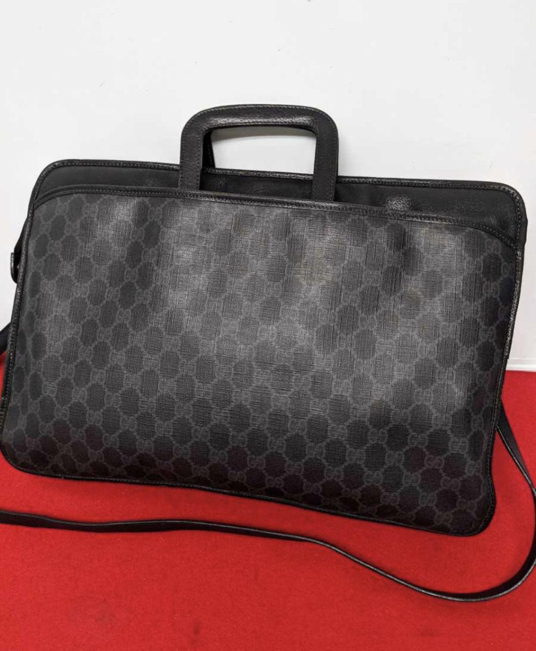 インがお 良品 ビンテージハンドバッグ ブリーフ 黒 sVZJ8-m55430069933 レア Gucci シェリーライン ✔カテゴリー