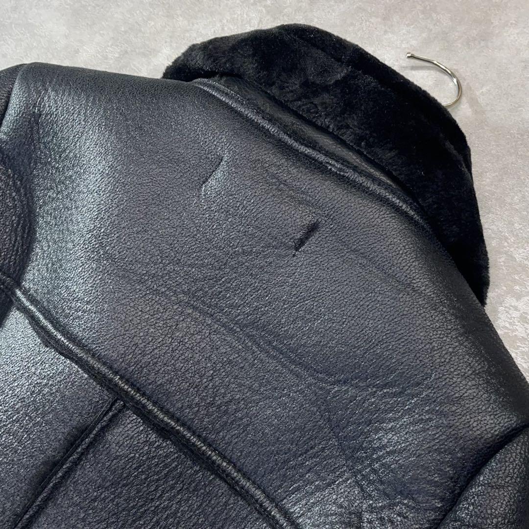 ★新品未使用タグ付 ZARA ダブルライダースジャケット レザー ボア ブラック
