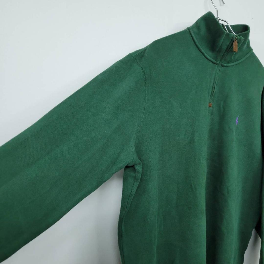 人気商品の中古品・新品・未使用品 古着】ポロ 90s ラルフローレン スウェット ハーフジップ 刺繍 トップス