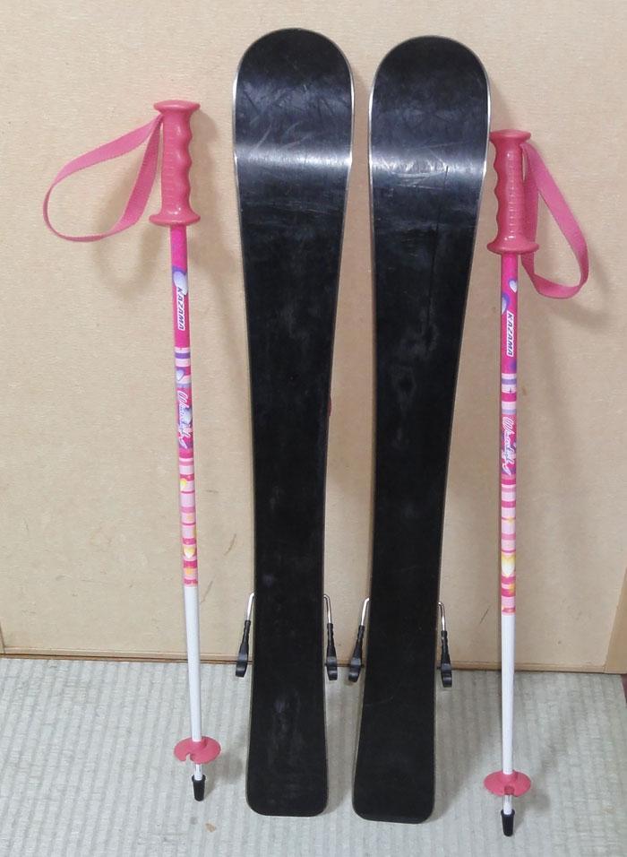 子供用スキーセット　80cm/マーカー4.5ビンディング付　ストック　70cm