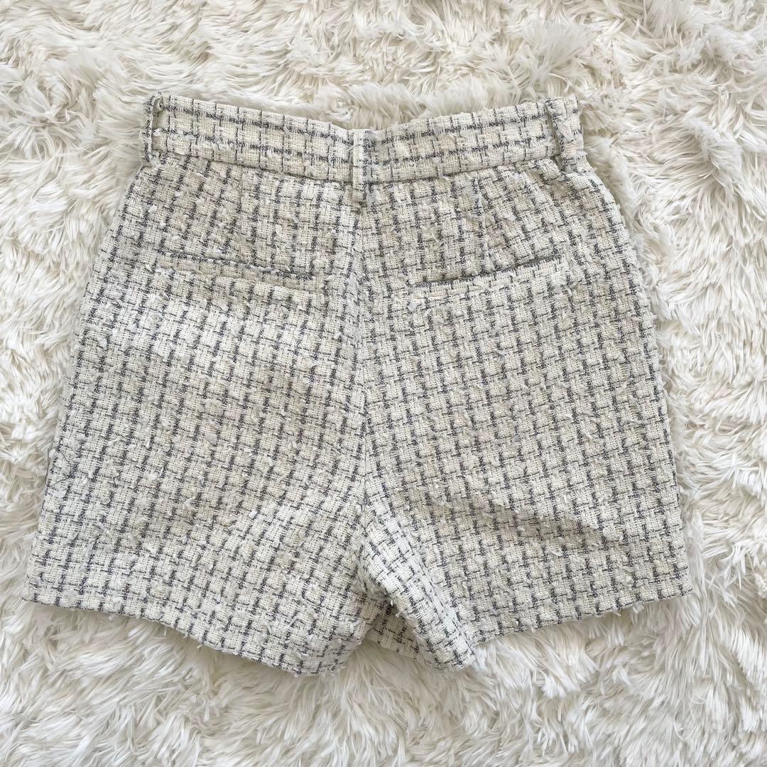 新品 アニュアンス ツイード ショートパンツ ホワイト 白 - メルカリ