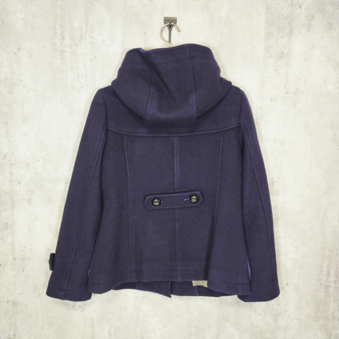バーバリーブルーレーベルノバチェック　ネイビーダッフルコート