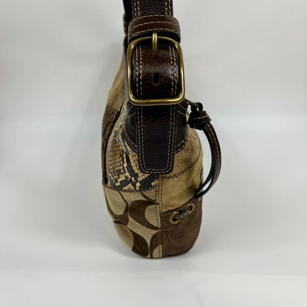 Coach Patchwork shoulder bag leopard y2k