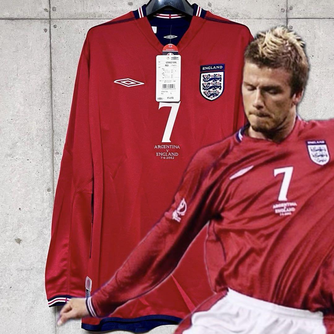 【新品/タグ付き】2002日韓W杯 イングランド代表 ♯7 ベッカム【Lサイズ】