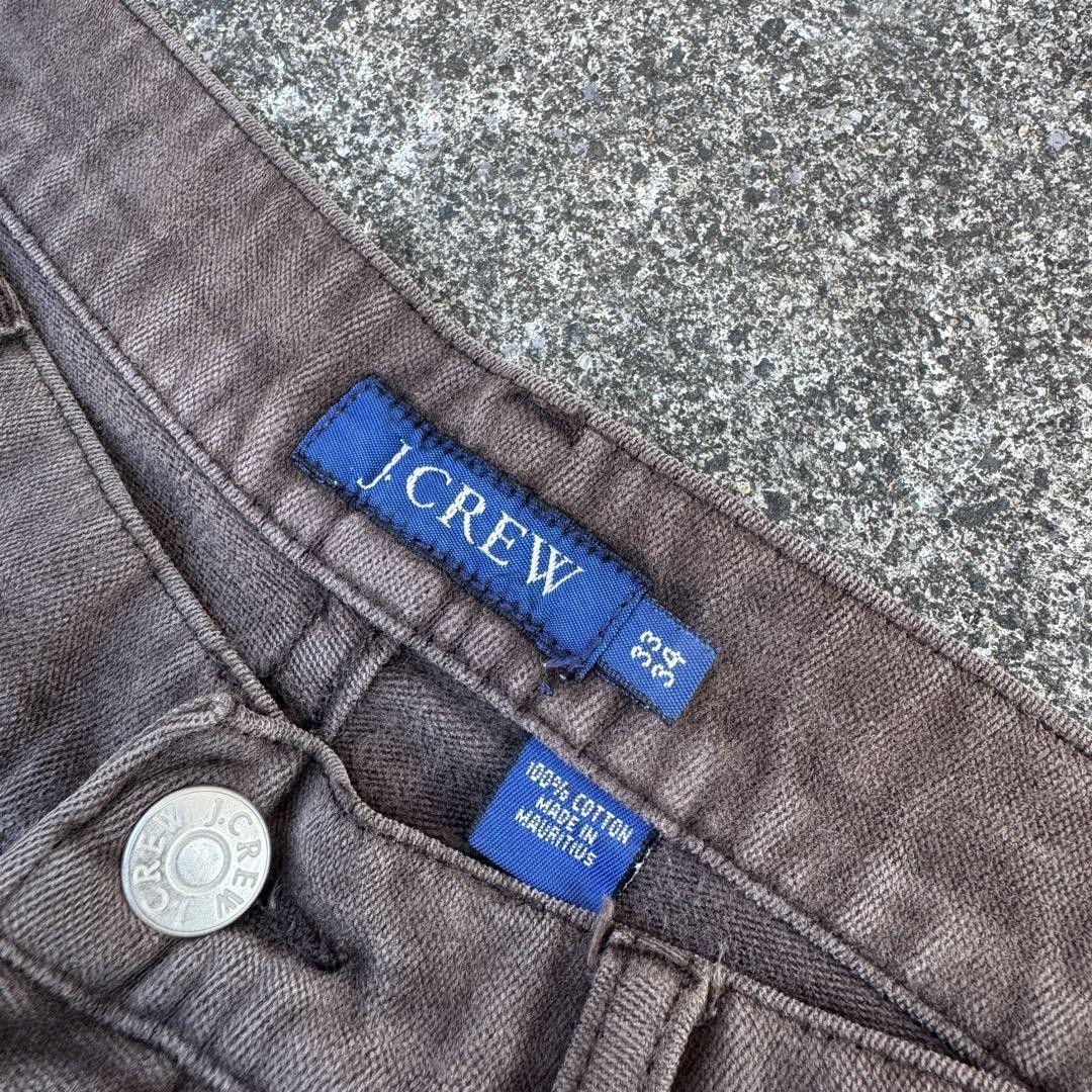 90s J.CREW cotton wide pants 33×34 brown