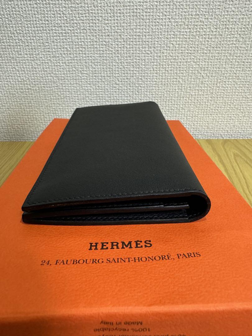 【新品】HERMES エルメス 長財布 シチズンツイル ロング 黒 ブラック