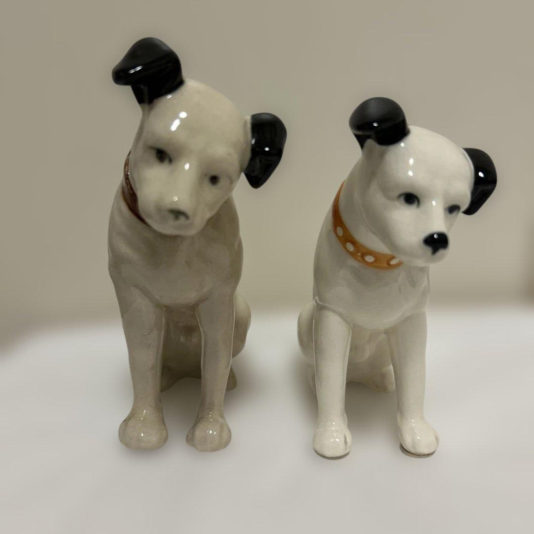 レトロ品　ビクター　ニッパー犬　3体　陶器製 昭和レトロ Victor ビクター犬 ニッパーくん 陶器製 置物 | choice
