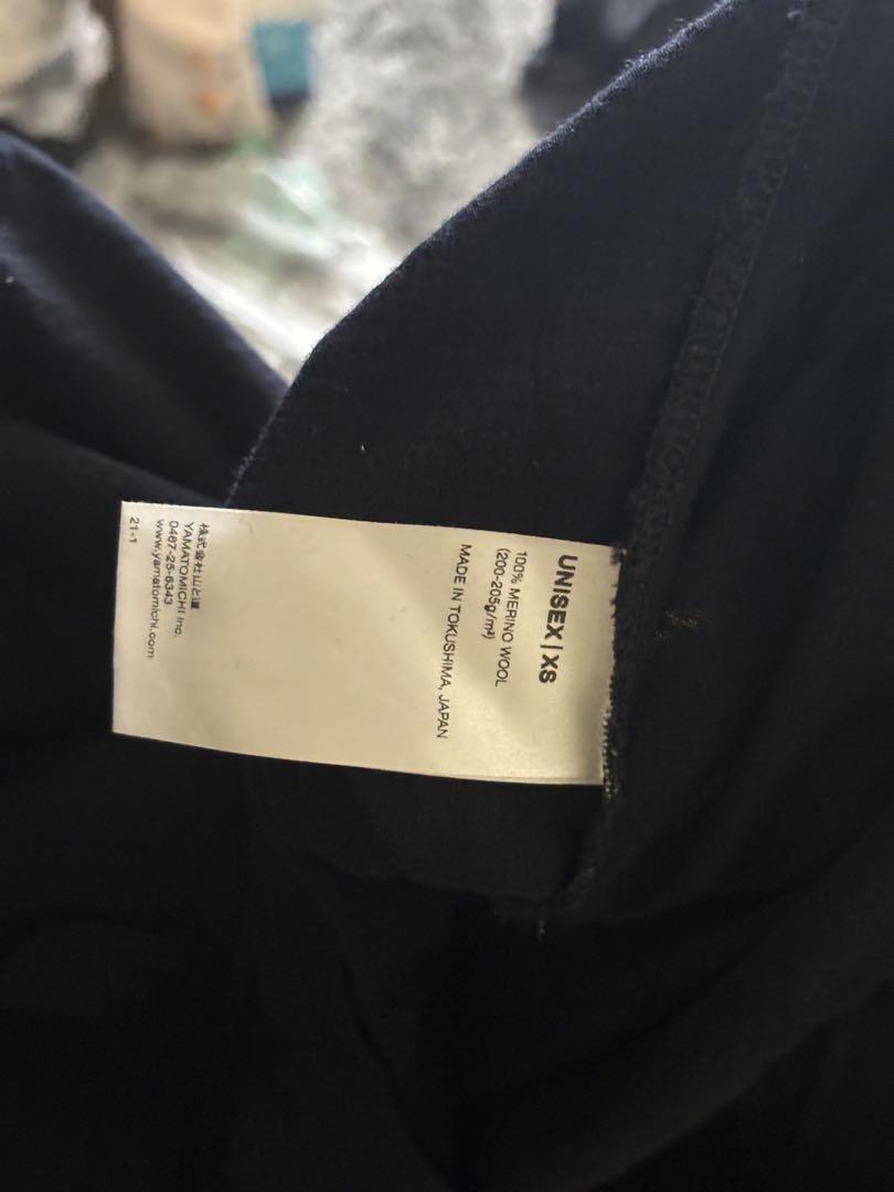 山と道 100% Merino Pullover ネイビー メリノウール XS