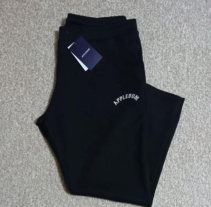 APPLEBUM】アーチロゴ刺繍トラックパンツ ジャージ ブラック XL