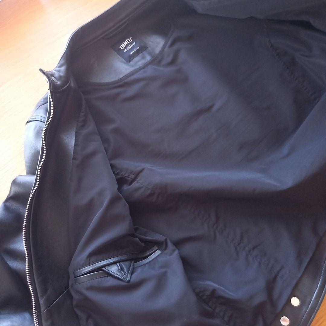 【国内正規品】EMMETT ブラックレザー シングルライダースジャケット