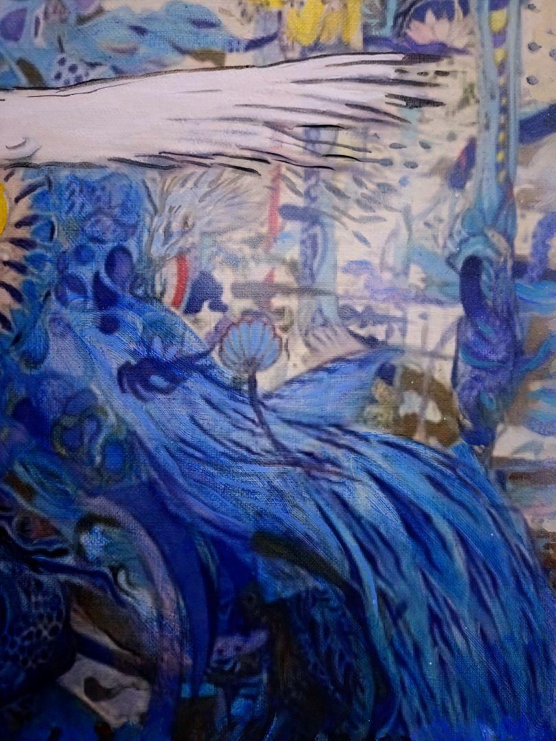 【F6号】天野喜孝　肉筆保証/表・裏サイン有り/油彩/油絵/絵画/額装/額縁