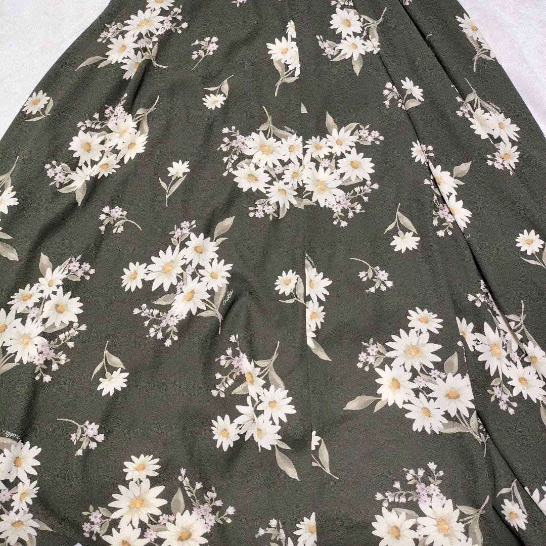 Noela シャツワンピース マキシ丈 Aライン 花柄 フリル ノエラ