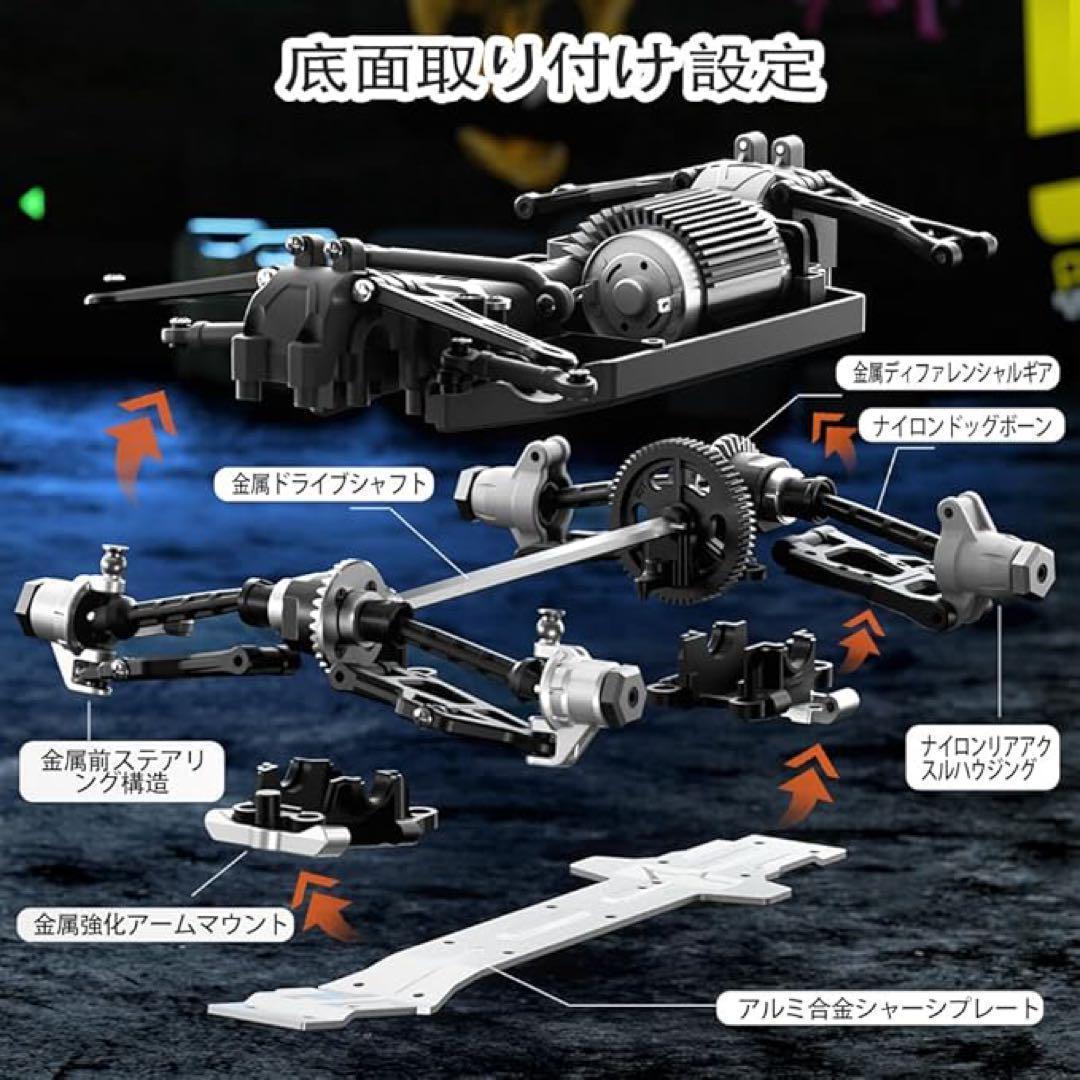 高速 ラジコンカー オフロード 4WD バッテリー2個 1/18 LEDライト