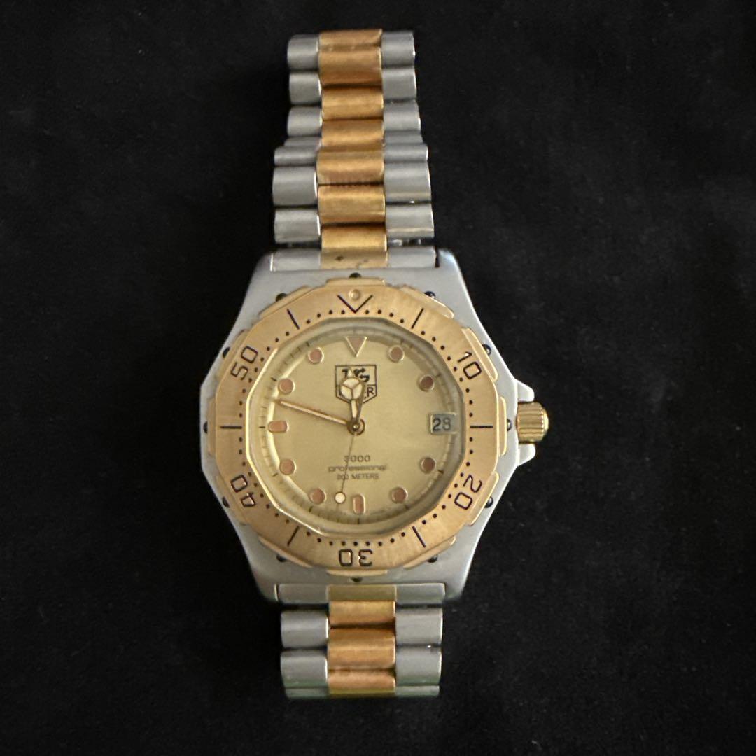 二*じ様 美品保管品935.406TAG Heuer ゴールド/シルバー 電池切