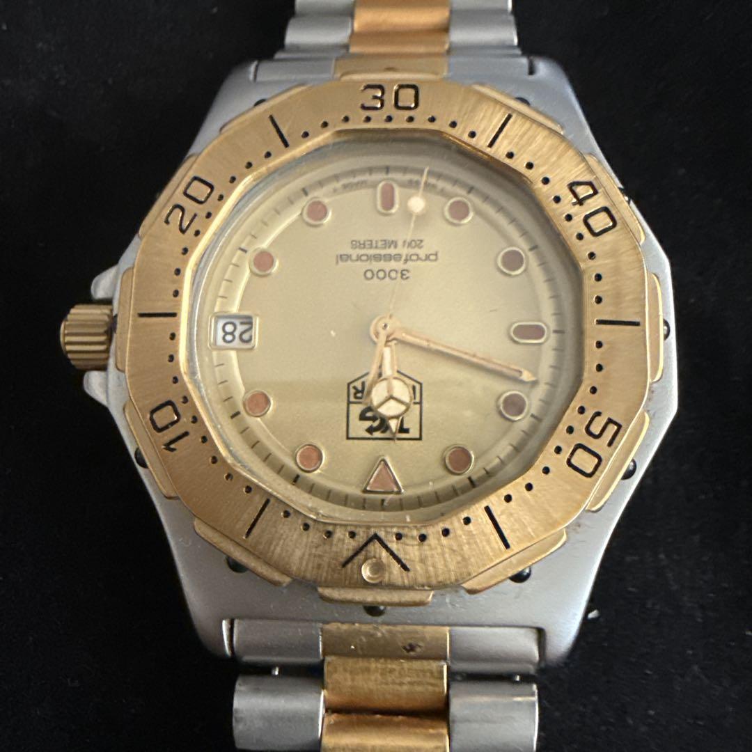 二*じ様 美品保管品935.406TAG Heuer ゴールド/シルバー 電池切
