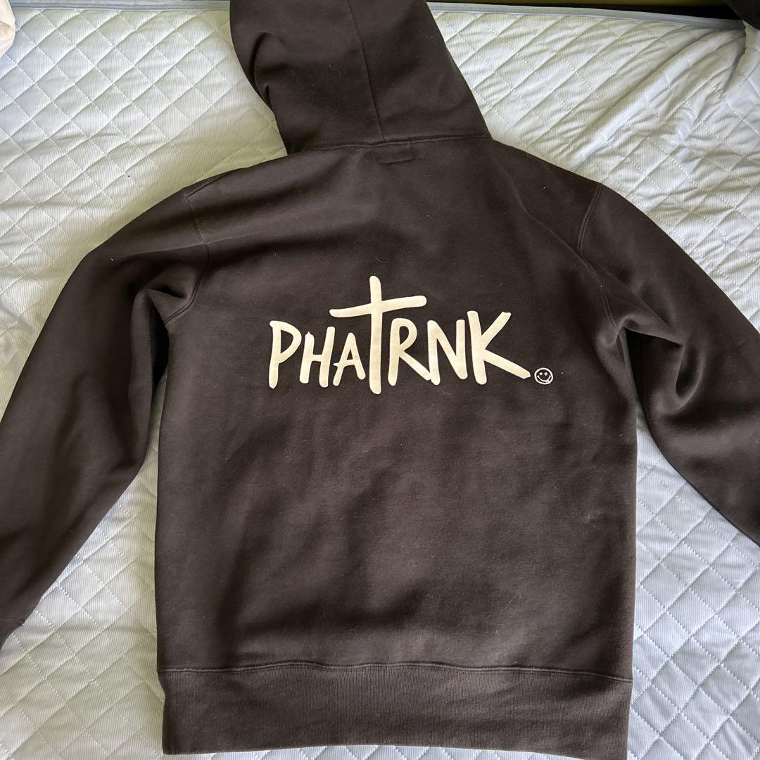 PHATRNK ブラック フード付きパーカー