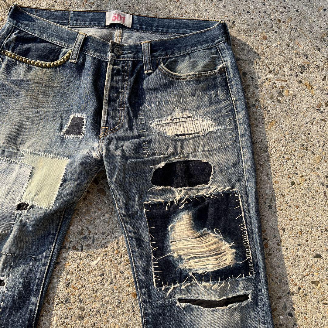 Levi’s 501 リーバイスリペア　刺し子　sahiko デニムパンツ襤褸