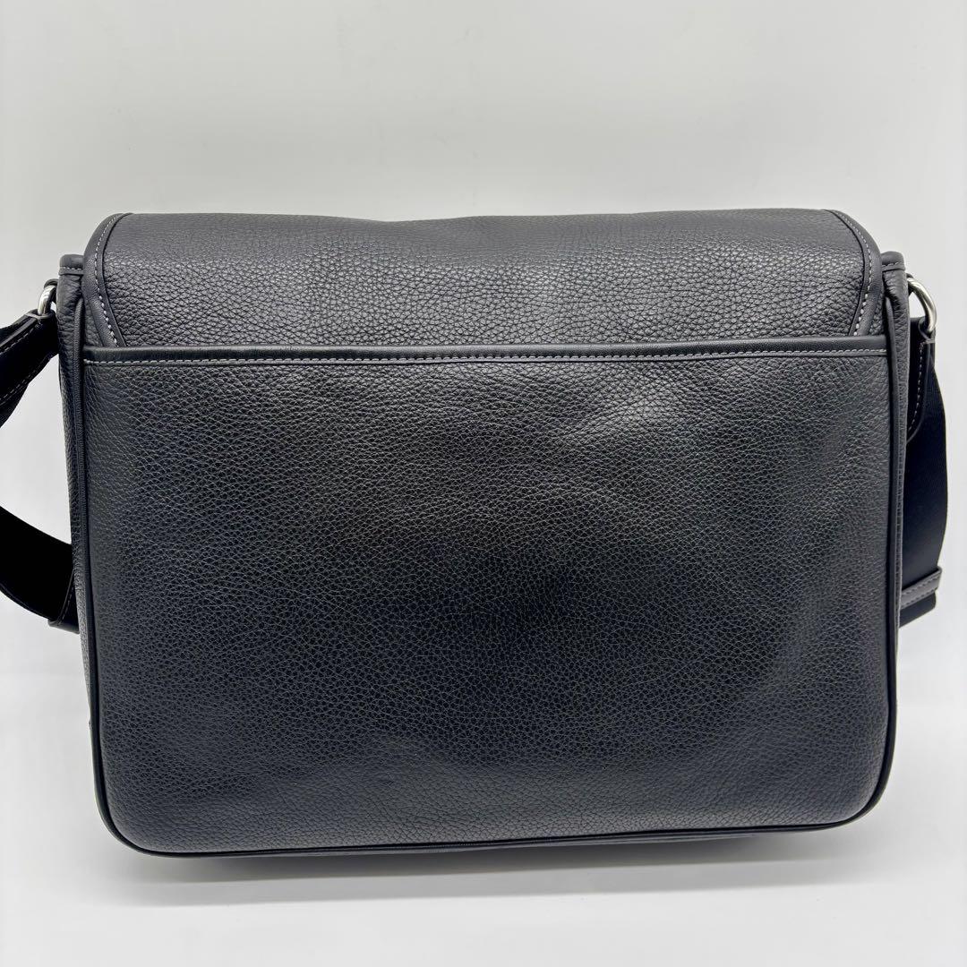 極美品 COACH ショルダー メッセンジャー バッグ レザー 黒CL952