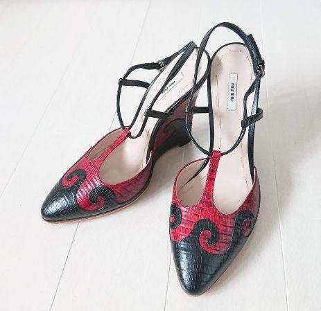 MIUMIU ウェッジソールミュール