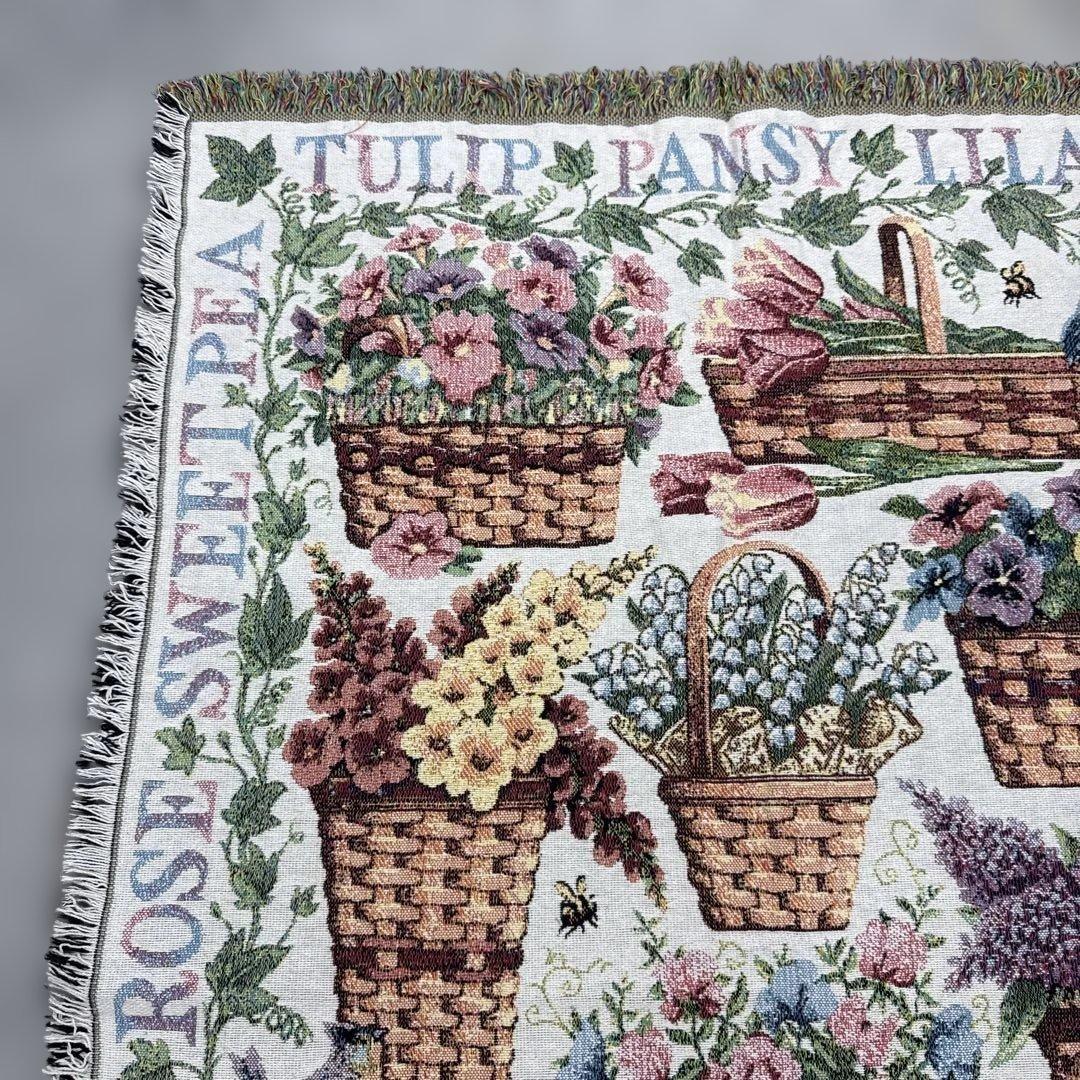 花 マルチカバー ソファーカバー ヴィンテージラグ 170x115VINTAGE MARWIL-DEMENAGEMENTS_CH