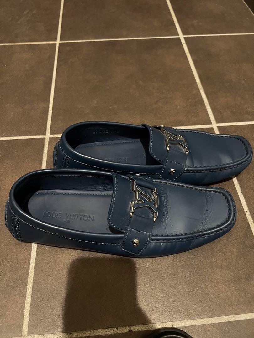 Louis Vuitton 青 レザー ローファー