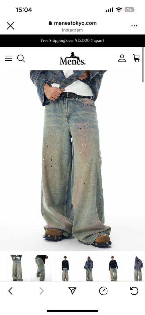 Menesジーンズ　Mid Blue Baggy Jeans 完売品