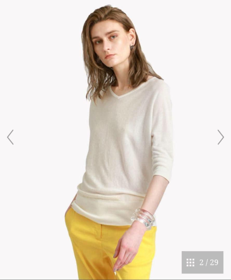 美品✨セオリーリュクス　シルク7部袖ニット Theoryluxe オフホワイト
