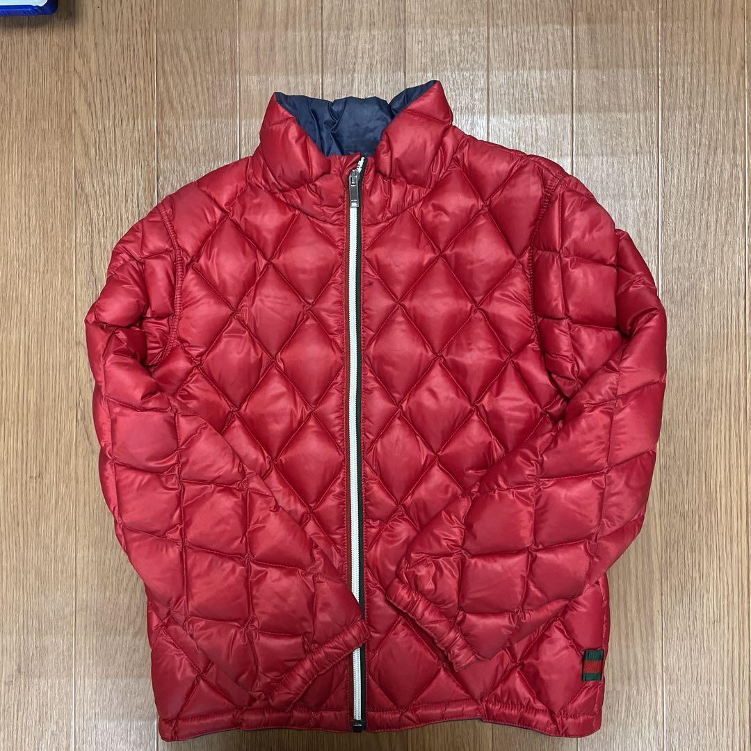 GUCCI グッチ ダウンジャケットレッドキッズアウター 男女兼用 キルティング