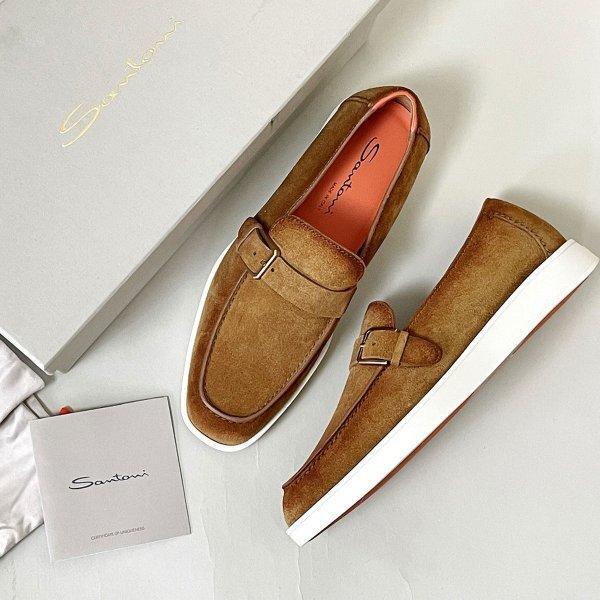 ★【新品 定価140,800円】 サントーニ スウェード ローファー UK7.5