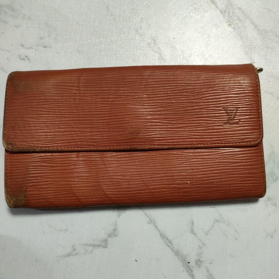 Louis Vuitton オレンジ レザー 長財布
