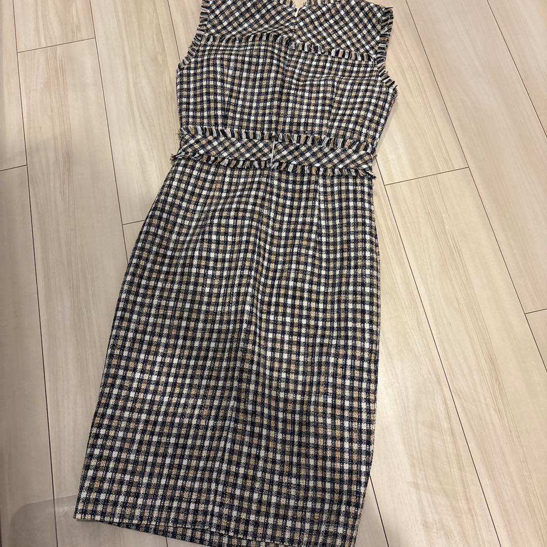 ERUKEI エルケイ ツイード ノースリーブ キャバドレス パッド S