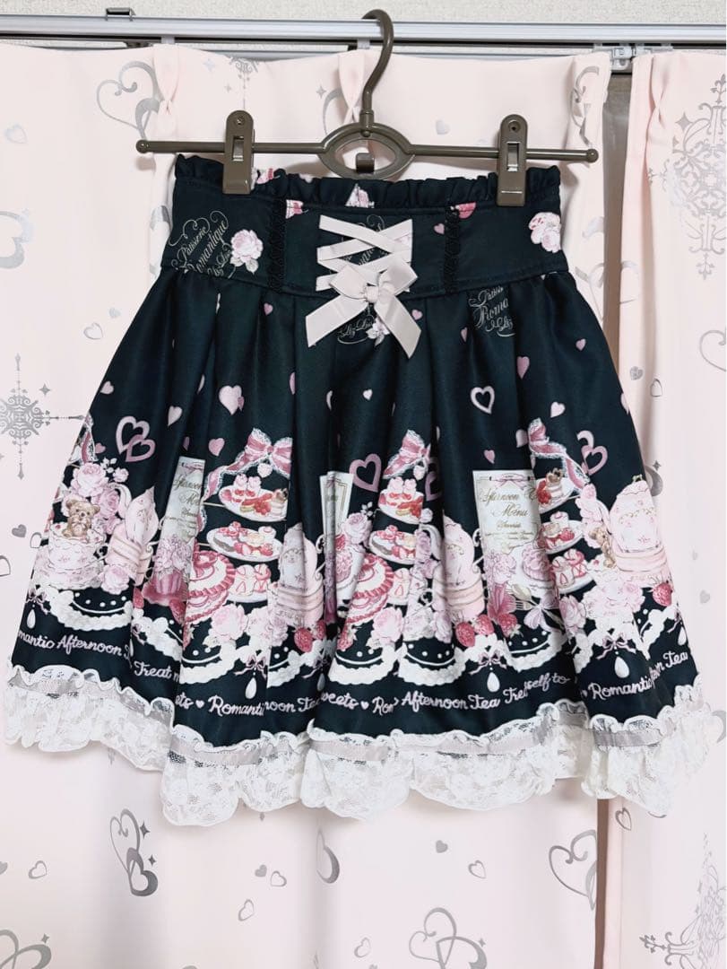 LIZLISA afternoontea柄 セットアップ 黒 LIZLISA afternoontea柄 セットアップ 黒