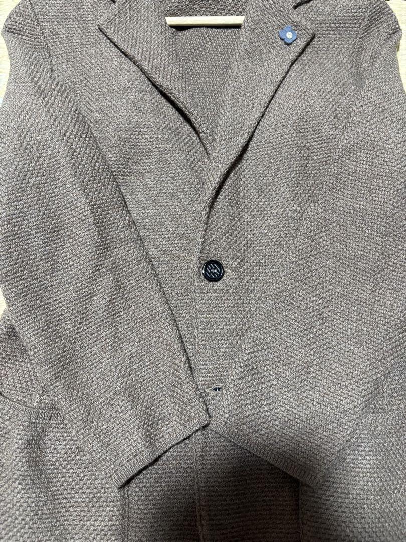 LARDINI ブラウン ニットジャケット　XS