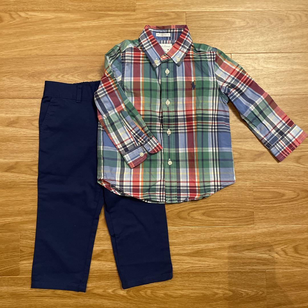 Ralph Lauren 18M マルチカラー シャツ&パンツセット