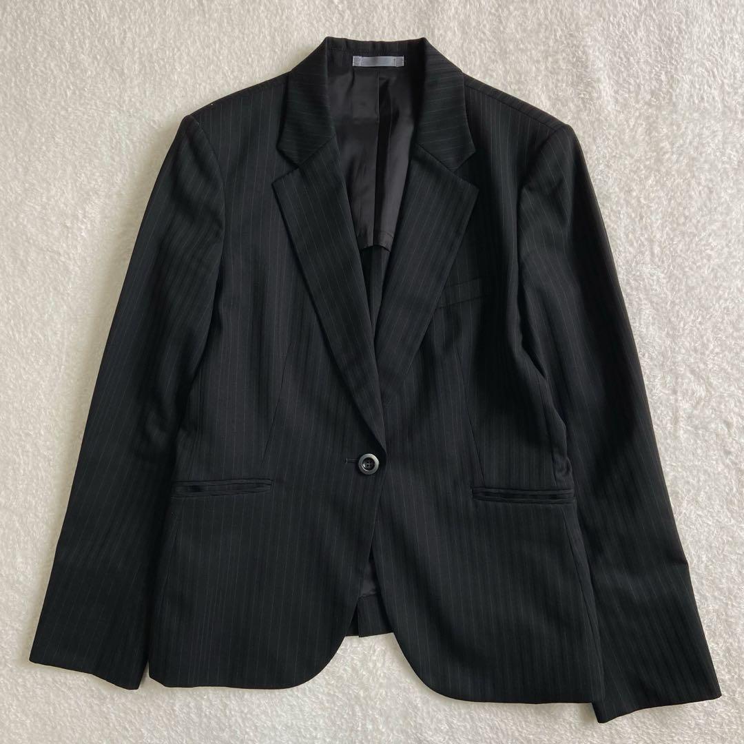 RIRI様。レミュー 大きいサイズ 洗える パンツスーツ ストレッチ ストライプ