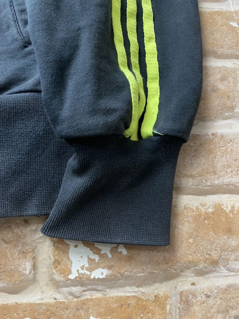 00s　adidas アディダス　トラックジャケット　スウェット　文字ロゴ　蛍光