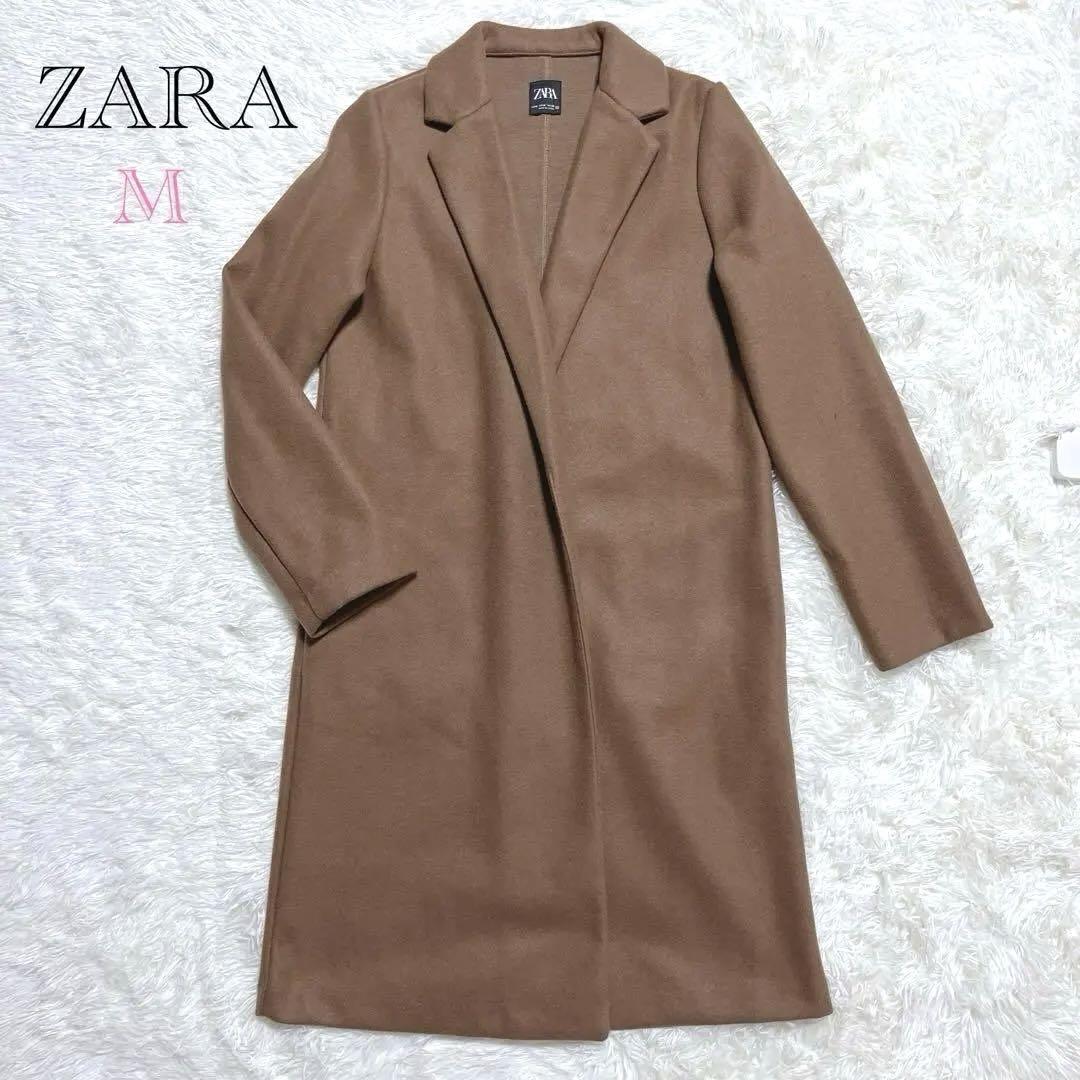 極美品 ザラ ZARA チェスターコート ブラウン 羽織り 上品 mサイズ