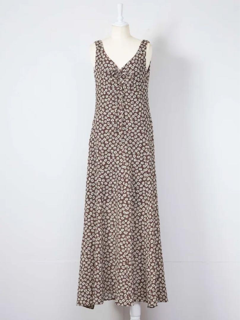 ロザリームーン】Flower Crepe Dress(BROWN) - メルカリ