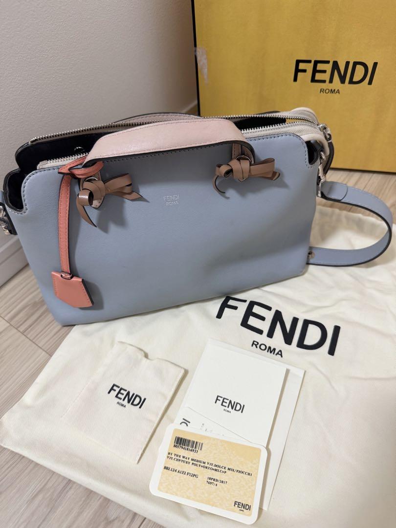 FENDI フェンディ バイザウェイ リボンモチーフ 2way ブルーグレー
